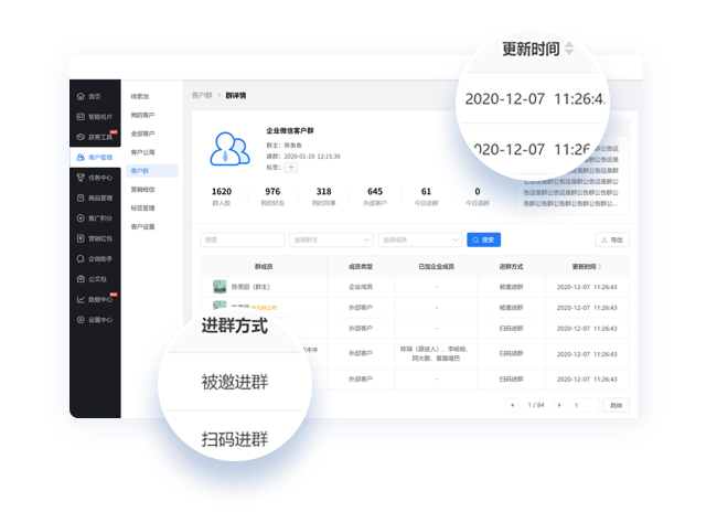 客户群管理 ★ 客户群数据及时掌握
